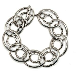 John Hardy Sterling Silver Kali Link Bracelet 7.75” Pebble Pattern Rare 925